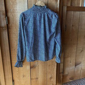 Shien Black turtleneck top with white pattern